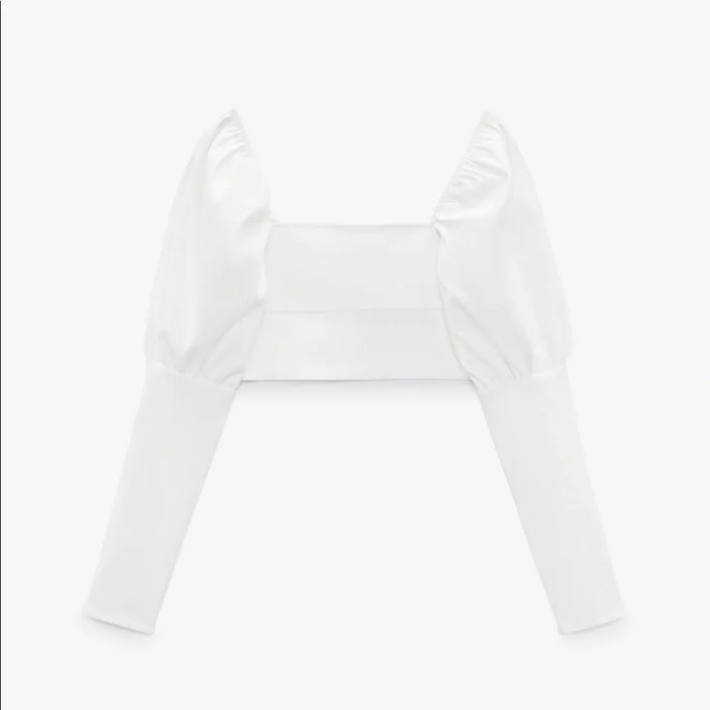 ZARA Top With Voluminous Sleeves